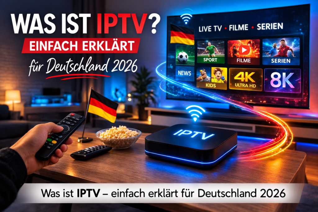 "Was ist IPTV Deutschland" Bildunterschrift: Was ist IPTV – einfach erklärt für Deutschland 2026