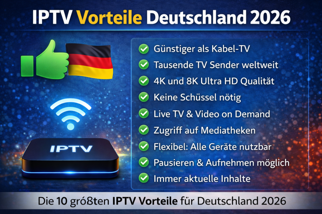 Die 10 größten IPTV Vorteile für Deutschland 2026