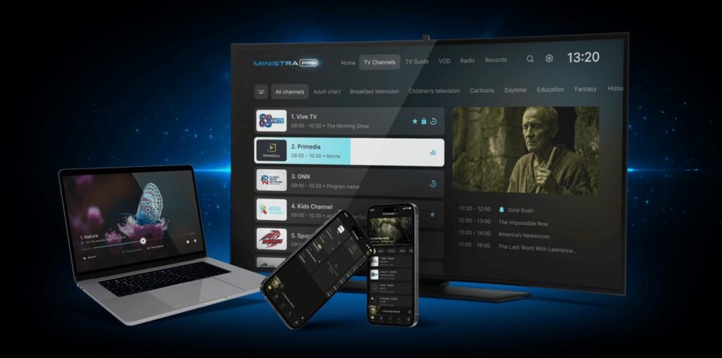 IPTV auf smart TV,Laptop und smartphone - modernes streaming